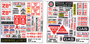 Blair Line 153 Storefront & Advertising Signs -- Service Station/Automotive, HO Scale