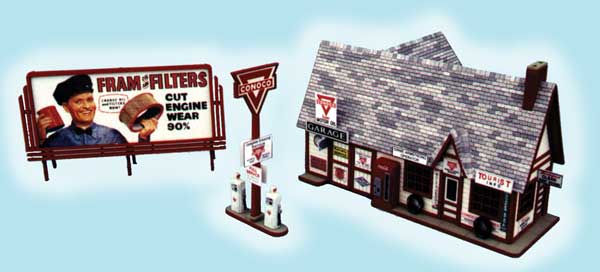 Blair Line 181 Ernie's Conoco Station -- 5 x 3-1/4" 12.5 x 8.1cm, HO Scale