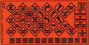 Blair Line 104 Highway Signs -- Construction 1950s-Present (black, orange), HO Scale