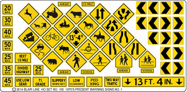 Blair Line 105 Highway Signs -- Warning