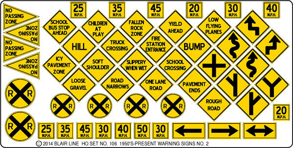 Blair Line 106 Highway Signs -- Warning