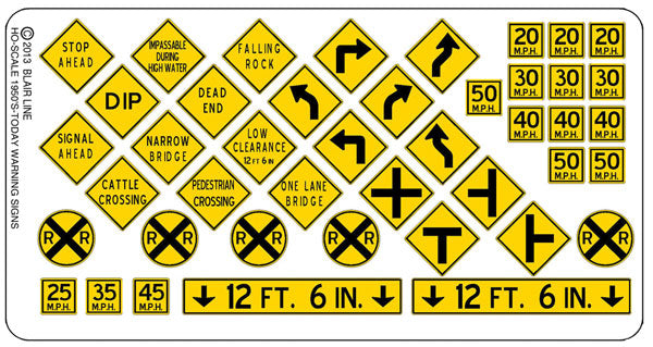 Blair Line 107 Highway Signs -- Warning