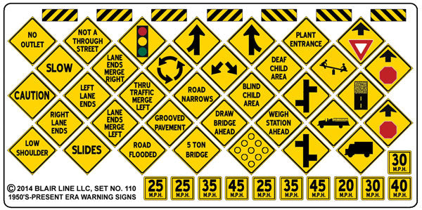 Blair Line 110 Highway Signs -- Warning