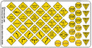 Blair Line 143 Highway Signs -- Vintage Warning/Stop 1930s-1950s (black, yellow), HO Scale