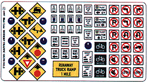 Blair Line 147 Highway Signs -- Modern Traffic 1971-Present (full color), HO Scale