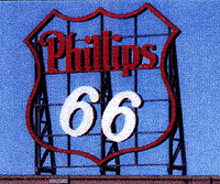 Blair Line 1504 Laser-Cut Wood Billboards - Small for Z, N & HO -- Phillips 66 - 1-3/4" Wide x 2" Tall 4.4 x 5.1cm, A Scale