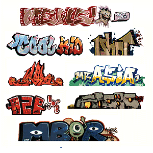 Blair Line 1244 Mega Set Modern "Tagger" Graffiti Decals --