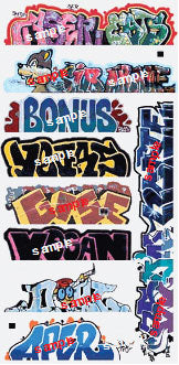 Blair Line 1262 Mega Set Modern Tagger Graffiti Decals --