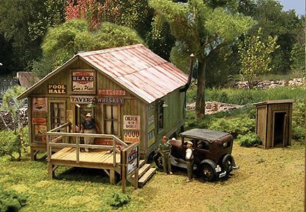 Blair Line 2003 Sam's Roadhouse w/Outhouse -- Kit - Main Building: 2-13/16 x 4-1/2" 7.1 x 11.4cm, HO Scale