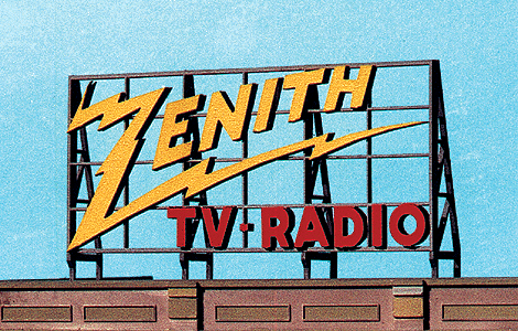 Blair Line 2527 Laser-Cut Wood Billboard Kits - Large for HO, S & O -- Zenith TV & Radio 4.20 x 2.25", A Scale