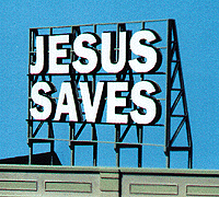 Blair Line 2507 Laser-Cut Wood Billboard Kits - Large for HO, S & O -- Jesus Saves 3-1/2 x 2-1/2" 8.7 x 6.2cm, A Scale