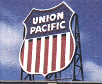 Blair Line 2509 Laser-Cut Wood Billboard Kits - Large for HO, S & O -- Union Pacific Shield Herald 2-1/2 x 3-25/64" 6.2 x 8.4cm, A Scale