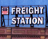 Blair Line 2503 Laser-Cut Wood Billboard Kits - Large for HO, S & O -- Freight Station w/30 Railroad Heralds 3-1/2" Wide x 2" Tall 8.7 x 5cm, A Scale