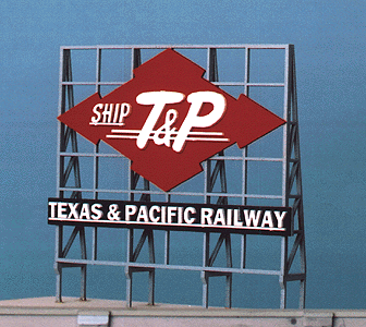 Blair Line 2531 Laser-Cut Wood Billboard Kits - Large for HO, S & O -- Ship T&P "Texas & Pacific Railway" 3.00" Wide x 3.00" Tall, A Scale