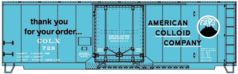 Accurail 81412 40' Insulated Steel Boxcar, COLX 729 Blue w/Volcano Logo, HO