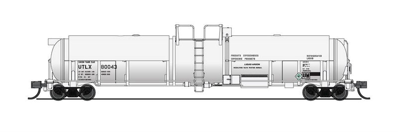 BLI 8147 Cryogenic Tank Car, UTLX White, 2-Pack, N