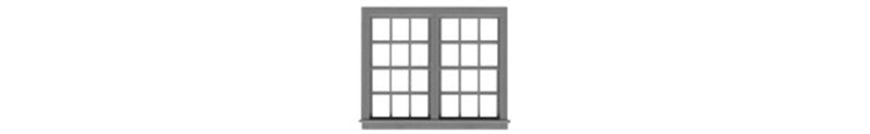 Tichy Train Group 8159 Two 6/6 Double Hung Single Unit Window pkg(6) -- Scale 79 x 60"; Fits .94 x .765" Opening (Matches