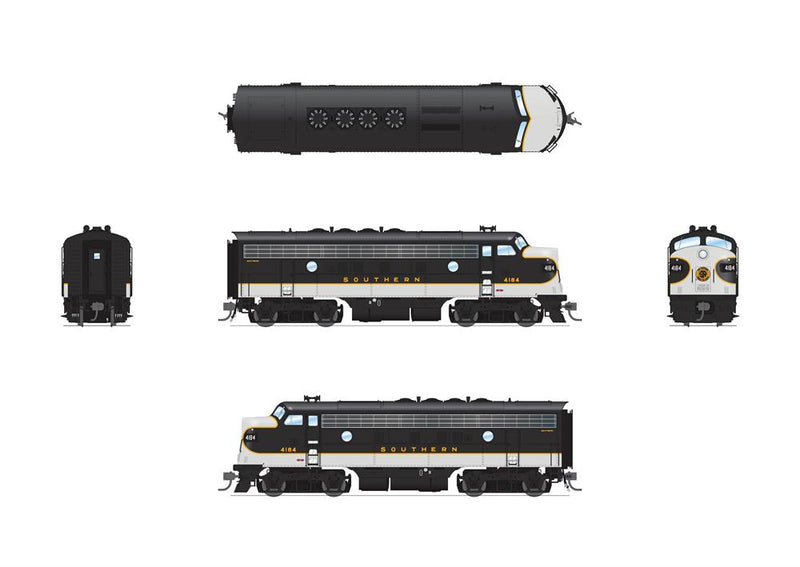 BLI 8165 EMD F3 A/B, SOU 4184/4364, Tuxedo Scheme, A-unit Paragon4 Sound/DC/DCC, Unpowered B, HO