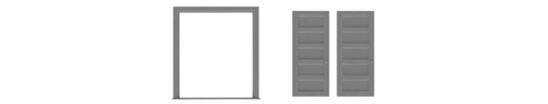 Tichy Train Group 8199 5-Panel Double Door w/Separate Frame pkg(2) -- Scale 72 x 80" (Fits .875 x .98" Opening), HO Scale