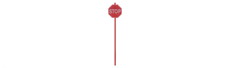 Tichy Train Group 8247 Modern Stop Sign -- Red pkg(15), HO Scale