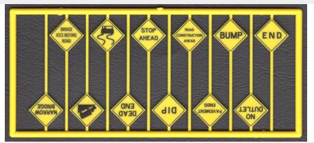 Tichy Trains Group 8256  WARNING SIGNS WRITTEN 12pcs, HO