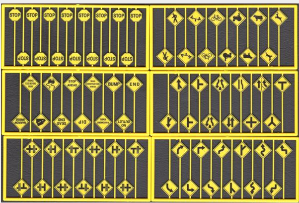 Tichy Train Group 8258 ROAD SIGNS EARLY 75pcs, HO