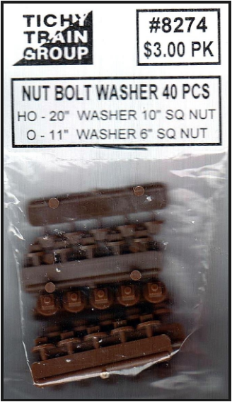 Tichy Train Group 8274  SQUARE 10'NUT 20'WASHER, HO