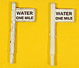 JL Innovative Design 836 Custom Right of Way signs - Water One Mile, HO Scale