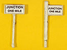 JL Innovative Design 837 Custom Right of Way signs - Junction One Mile, HO Scale