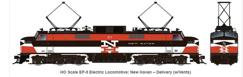 Rapido Trains 84506 EP-5 Electric Locomotive: New Haven Delivery (w/Vents)