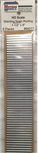 Motrak Models 84017  Standing Seam Metal Roof 6p, HO