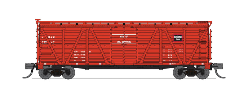 BLI 8458 40' Wood Stock Car, CBQ 52459, Mule Sounds, N