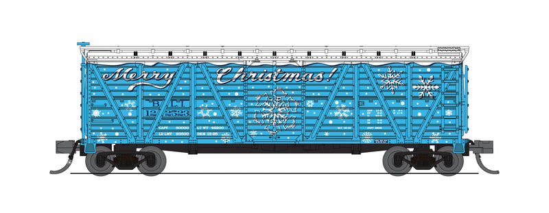 BLI 8474 40' Wood Stock Car, Holiday Season Theme, "Merry Christmas", Holiday Sounds, N