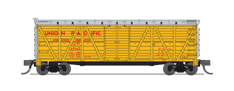 BLI 8486 40' Wood Stock Car, UP Stock Car, No Sound, 2-pack, N