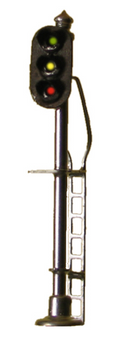 Tomar Industries 856 Vertical Signal -- Three-Light w/LEDs, HO Scale