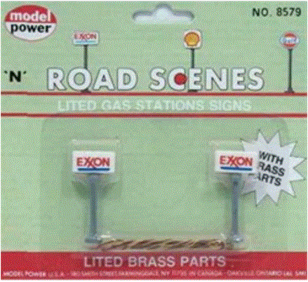 Model Power MDP8579 EXXON GAS STATION SIGNS, N Scale