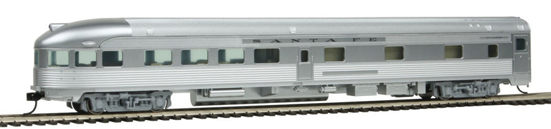 WalthersMainline 910-30352 85' Budd Observation - Ready To Run -- Santa Fe (silver), HO Scale