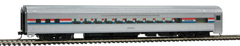 WalthersMainline 910-30201 85' Budd Small-Window Coach - Ready to Run -- Amtrak(R) (Phase III; silver, Equal red, white, blue Stripes), HO Scale