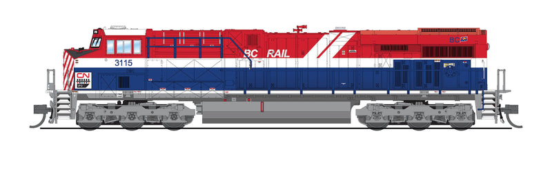 PREORDER BLI 8631 GE ES44AC, CN 3115, BC Rail Heritage Paint, No-Sound / DCC-Ready, N