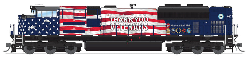 PREORDER BLI 8672 EMD SD70ACe, MRL 4407, Veterans Tribute, Paragon4 Sound/DC/DCC, w/ Smoke, HO