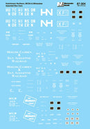 Microscale Inc Hutchinson Northern, MCSA & Milwaukee Assorted Box Cars. - Waterslide Decal - N Scale