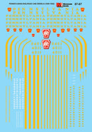 Microscale Industries 87-67 Pennsylvania Railroad - PRR -- Single-Stripe Scheme for Electrics & Cab Unit Diesels, 1955-1968, HO Scale