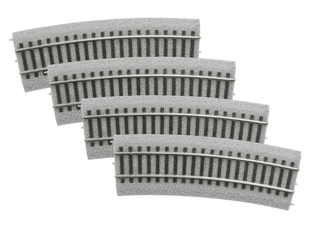 Lionel 8768064 20" Radius half curve MagneLock Track 4-Pack, HO Scale