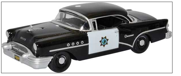 Oxford Diecast 553-87BC55003 1955 Buick Century - Assembled -- California Highway Patrol, HO