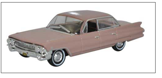 Oxford Diecast 553-87CSD61001 1961 Cadillac Sedan de Ville - Assembled -- Topaz, HO