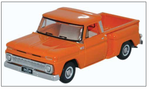 Oxford Diecast 553-87CP65002 1965 Chevrolet Stepside Pickup Truck - Assembled -- Orange, HO