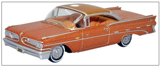 Oxford Diecast 553-87PB59001 1959 Pontiac Bonneville - Assembled -- Copper, HO