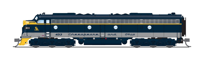 PREORDER BLI 8820 EMD E8A, C&O 4013, Tri-color w/ Gray Stripe, Paragon4 Sound/DC/DCC, N