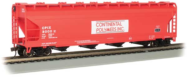Bachmann 17510 56' ACF Center-Flow Covered Hopper - Ready to Run - Silver Series(R -- Continental Polymers 3000, HO Scale