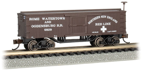 Bachmann 15658 Old-Time Wood Boxcar - Ready to Run -- Rome, Watertown and Ogdensburg, N Scale